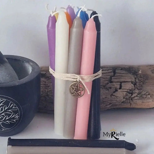 Lot 10 bougies rituels magiques - MyRielle Lithothérapie