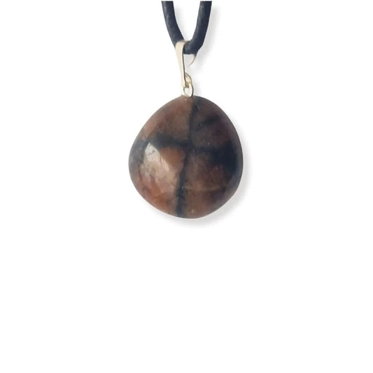 Pendentif chiastolite pierre roulée