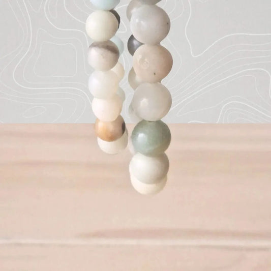 Bracelet amazonite multicouleur 6 et 8 mm