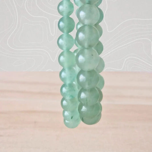 Bracelet aventurine verte avec des perles de 6 ou 8 mm en pierre naturelle garantie