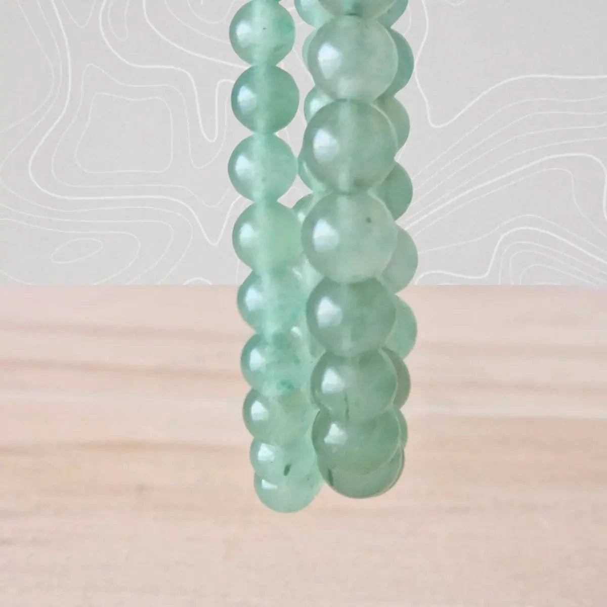 Bracelet aventurine verte avec des perles de 6 ou 8 mm en pierre naturelle garantie