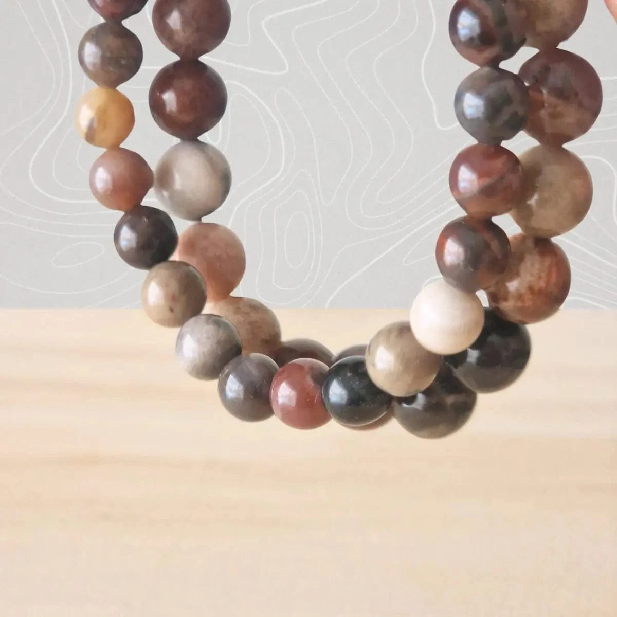 Bracelet Bois Pétrifié 6mm MyRielle Lithothérapie