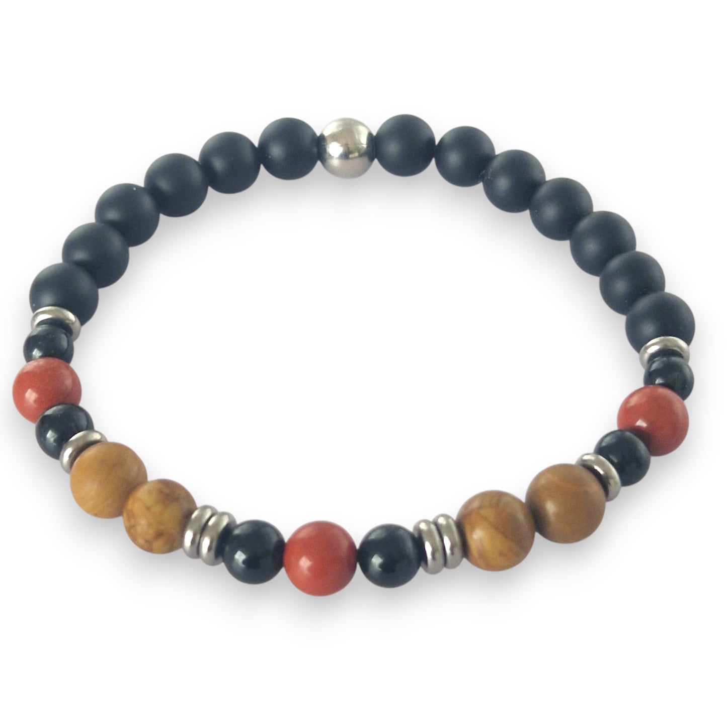 Bracelet Homme Ancrage et Force – Onyx, Tourmaline, Jaspe