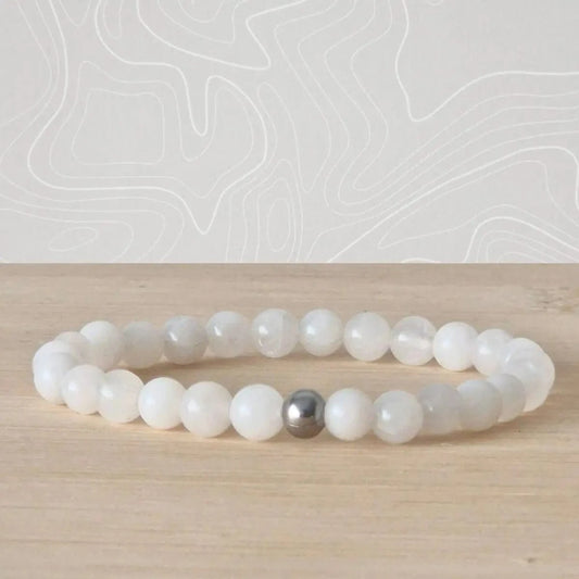 Bracelet Jade Blanc 6mm
