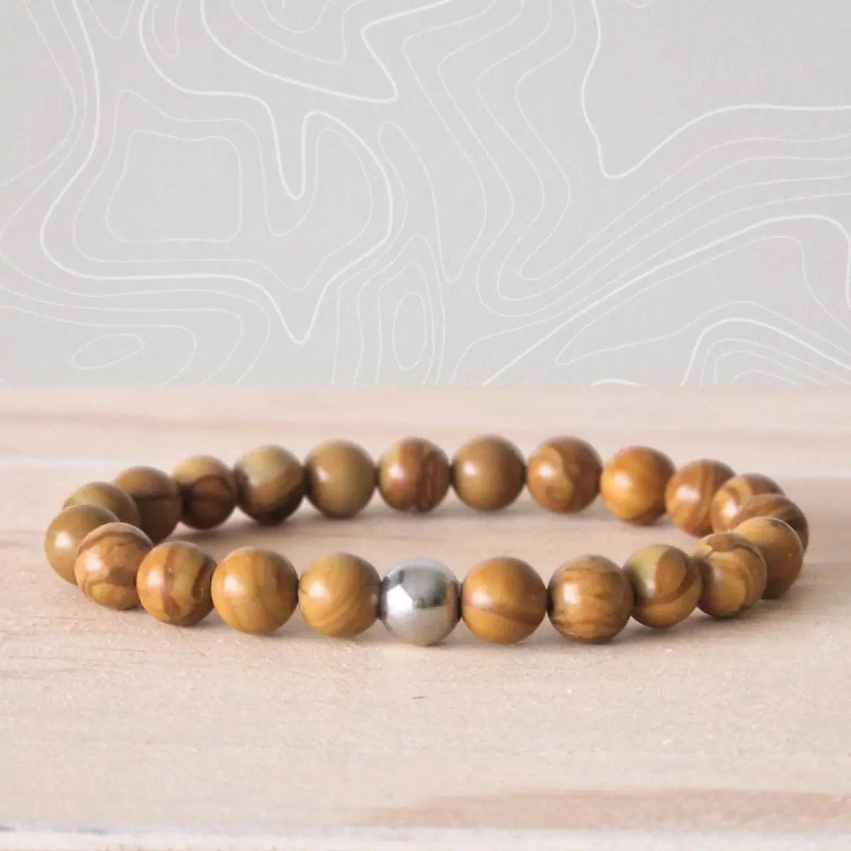 Bracelet Jaspe bois 8mm