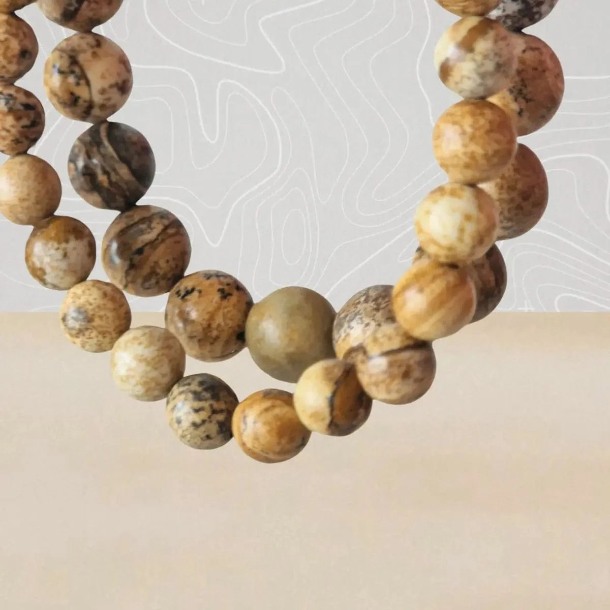 bracelet jaspe paysage 6 et 8 mm biai