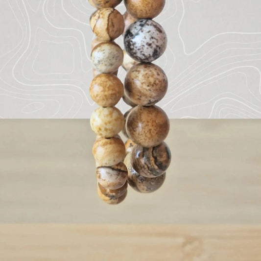 bracelet jaspe paysage 6 et 8 mm