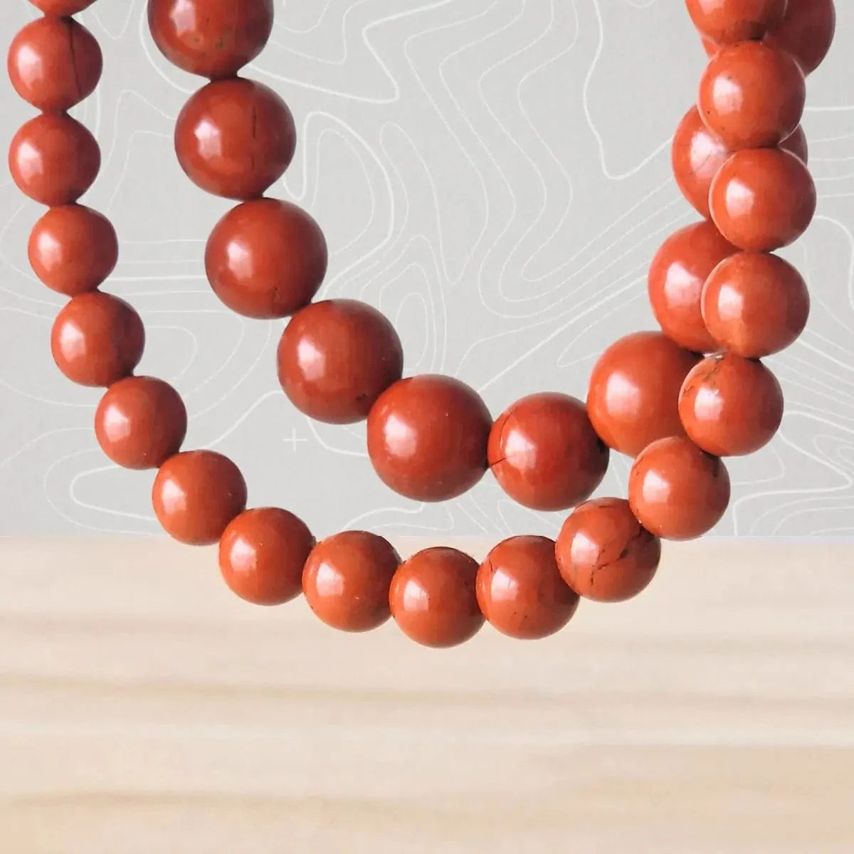 Bracelet jaspe rouge 6 et 8mm gp