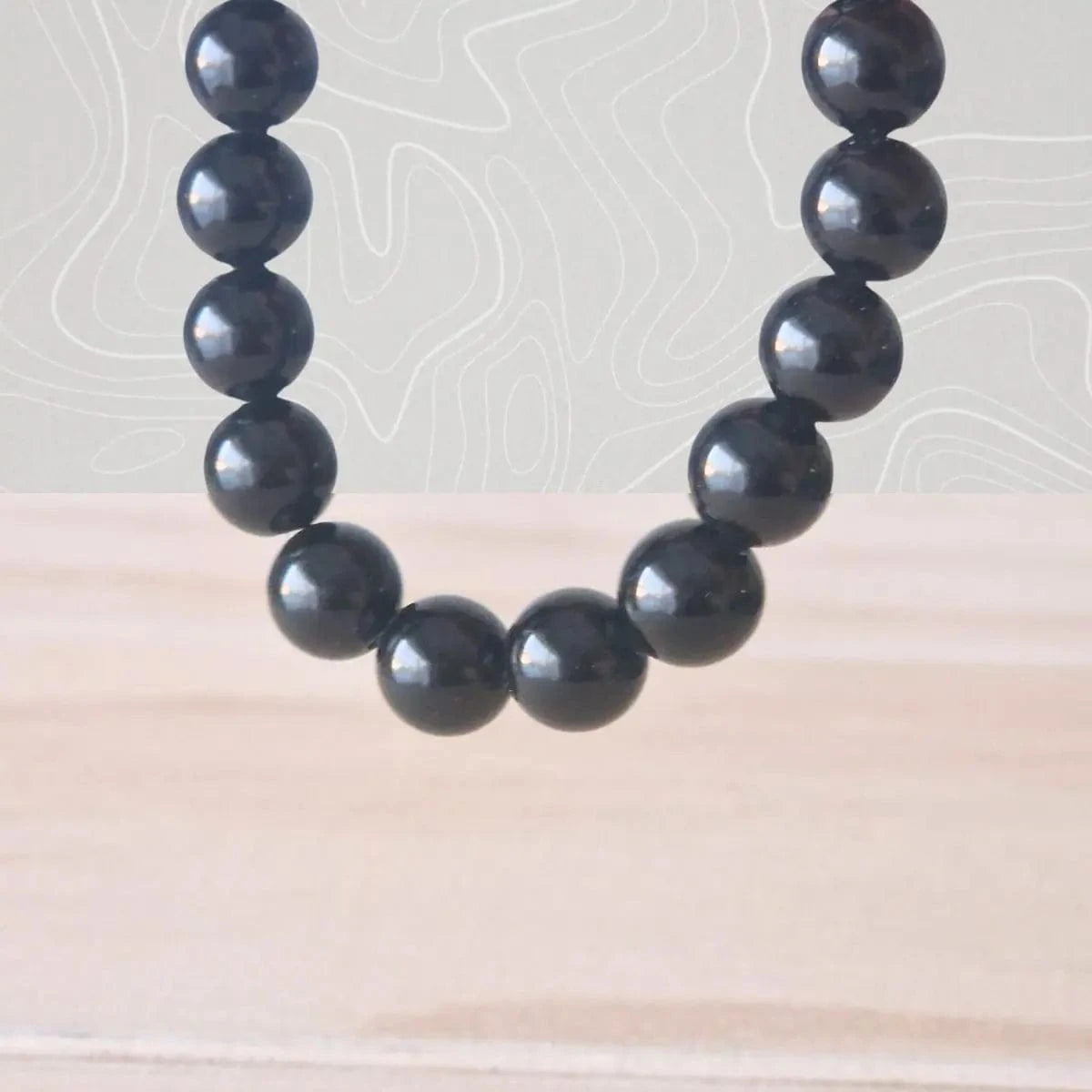 Bracelet Obsidienne Larme d'Apache 8 mm - MyRielle Lithothérapie