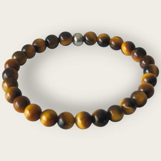 bracelet oeil tigre 6 mm poli qualité A+