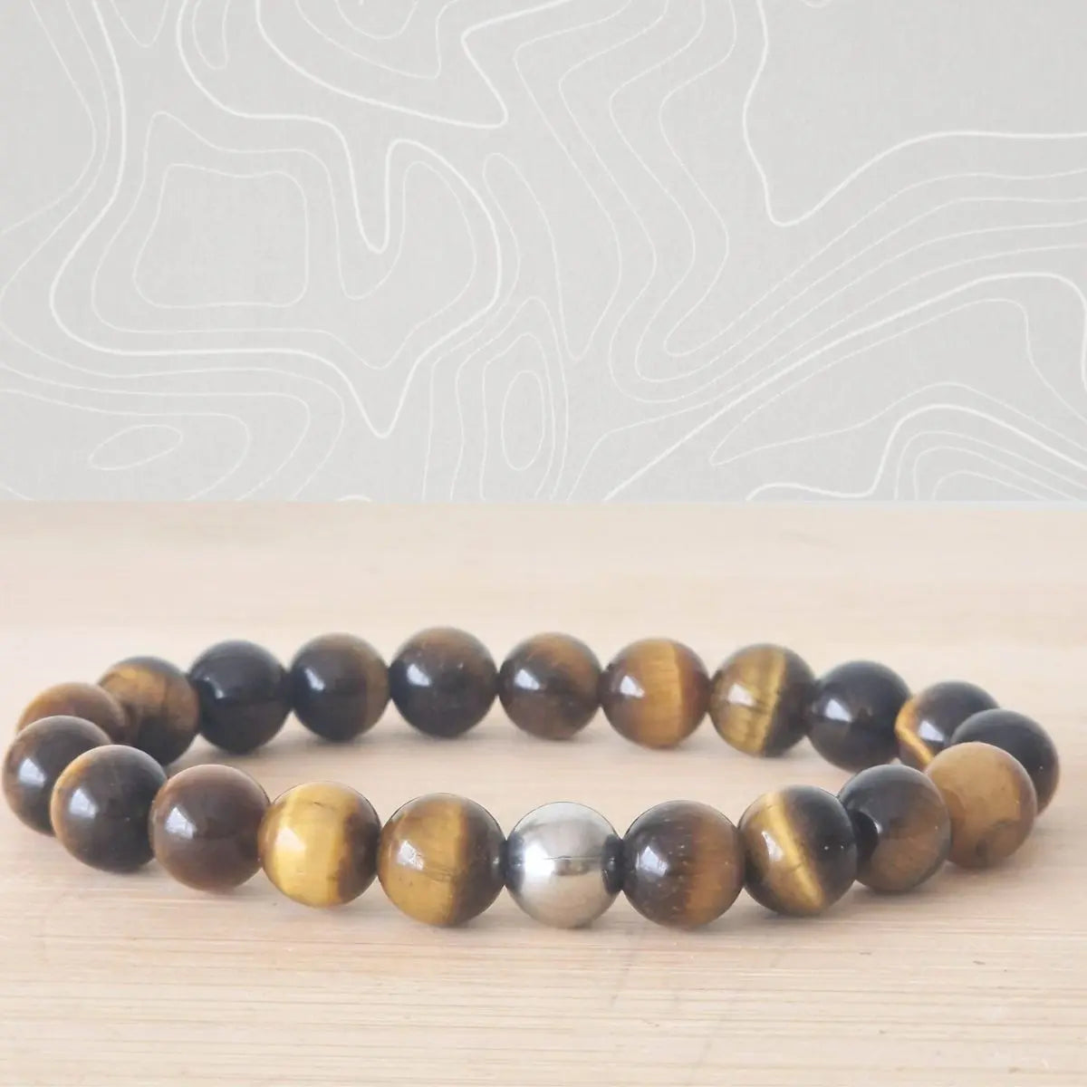 bracelet oeil tigre 8mm poli qualité A+