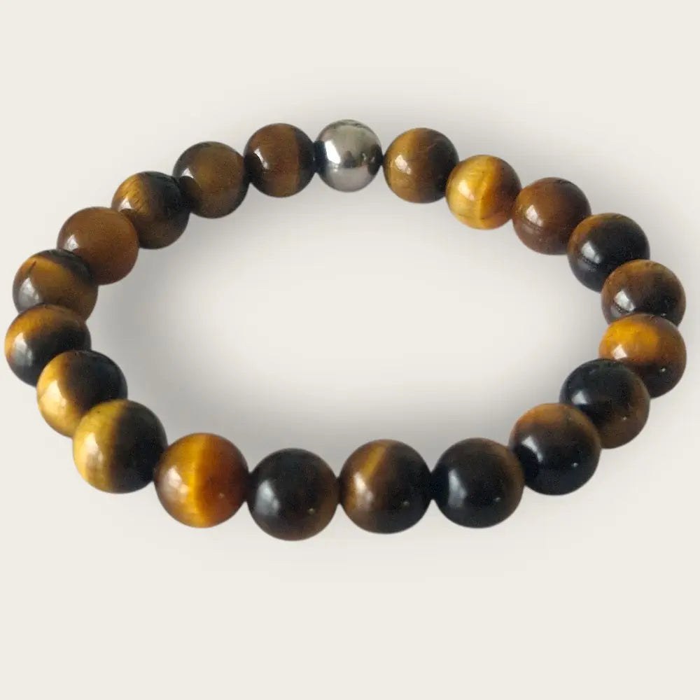 bracelet oeil tigre 8mm poli qualité A+