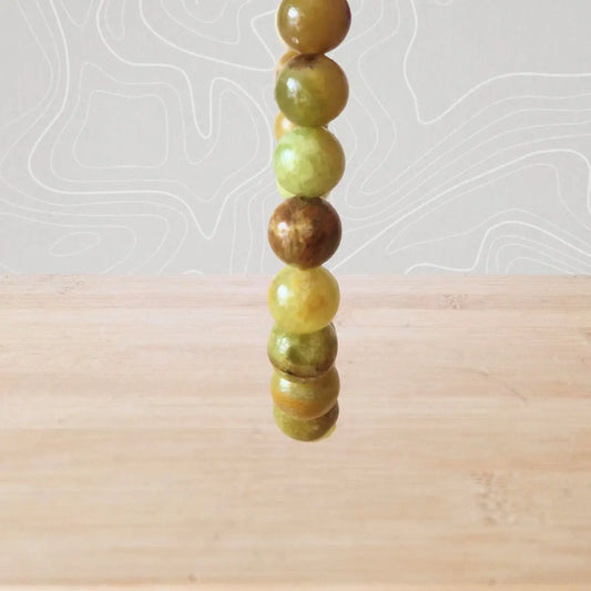 bracelet opale verte 6mm perles naturelles