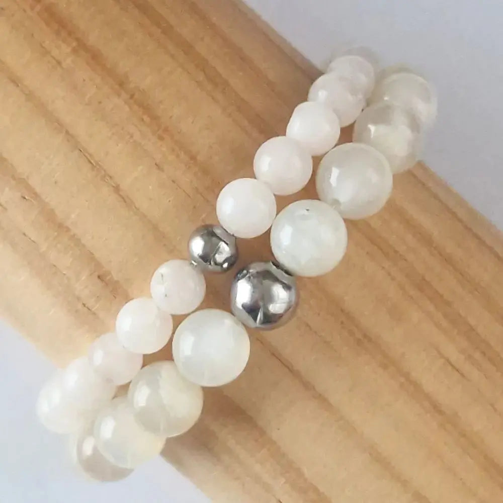 Bracelet pierre de lune blanche