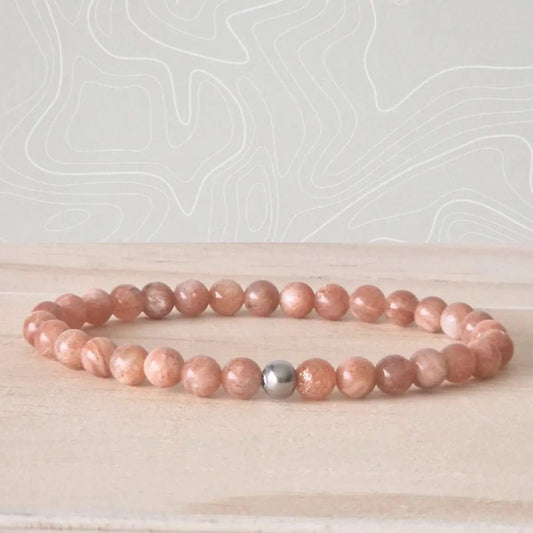 Bracelet pierre de soleil 6 mm, pierre naturelle garantie