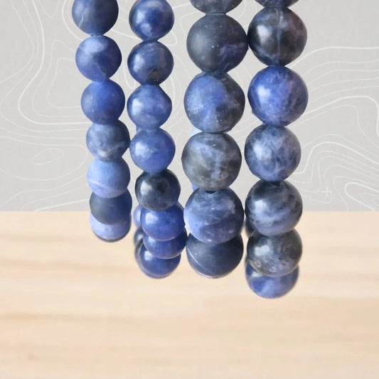 Bracelet Sodalite pierre naturelle 6 et 8 mm , brillant ou mat