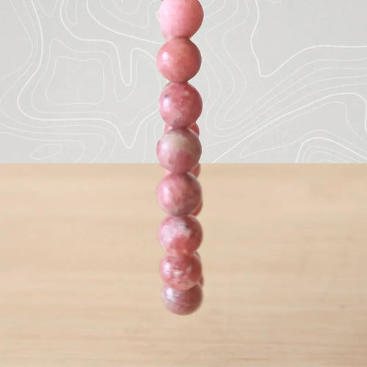 bracelet thulite 6 mm pierre naturelle face