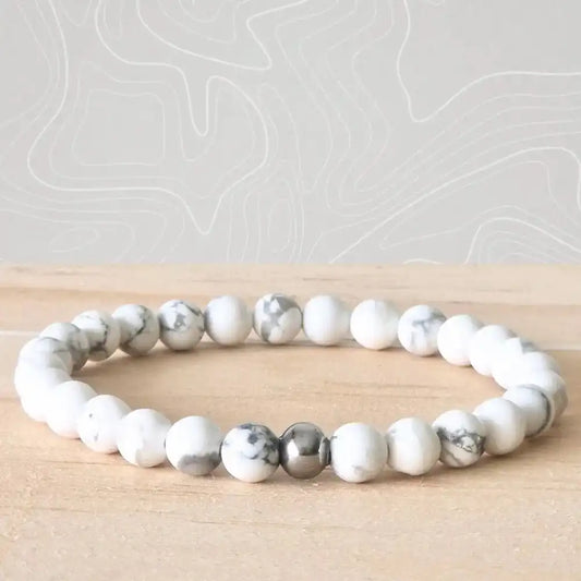 Bracelet howlite pierre naturelle 6mm