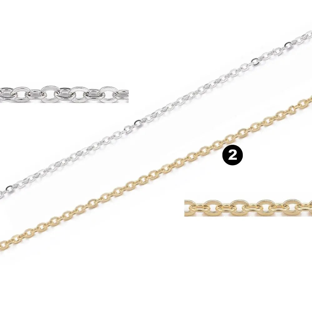 Chaine femme maille forçat en acier inoxydable 304 couleur doré