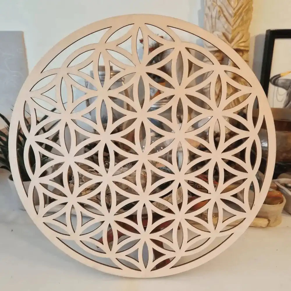 Fleur de vie en bois pour recharger les pierres