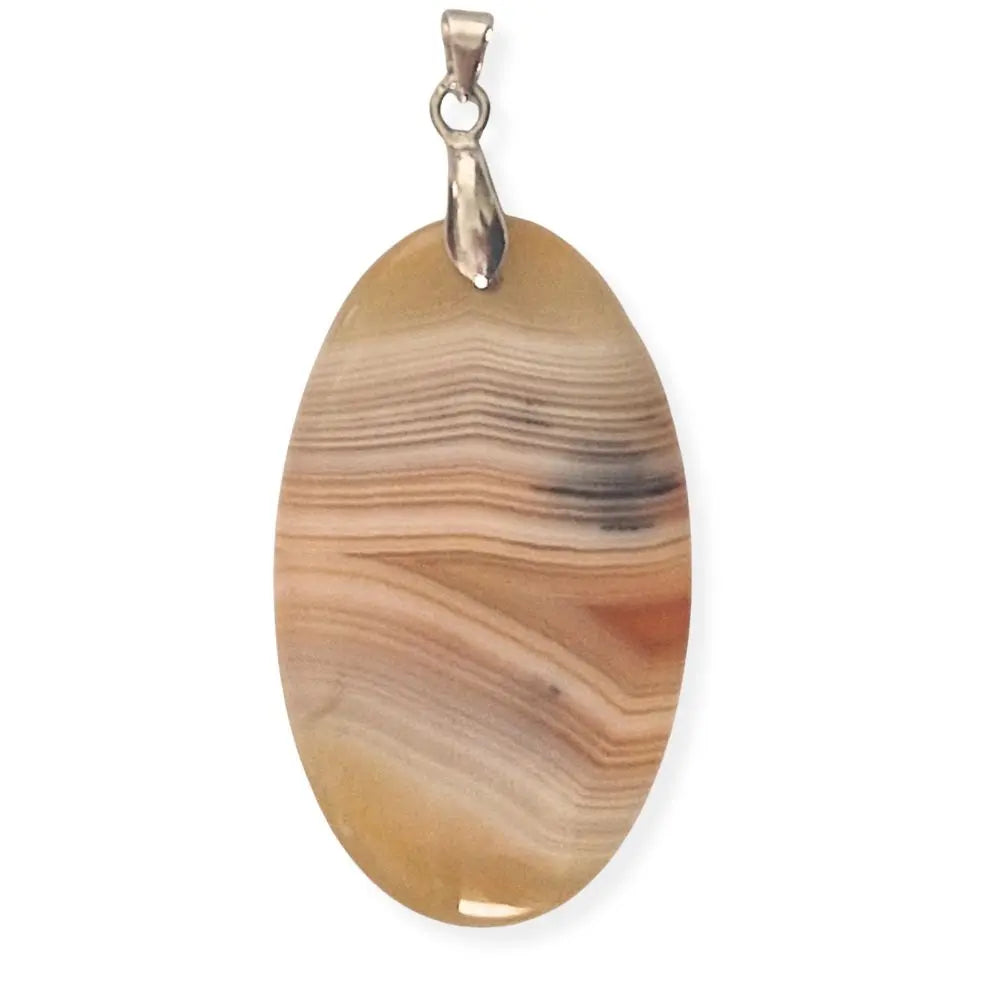 Pendentif agate botswana jaune /beige zoom
