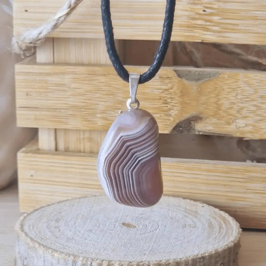 pendentif agate Botswana pierre roulée 1