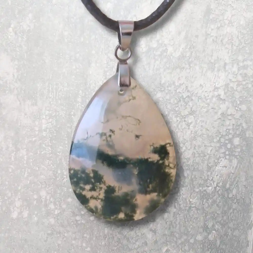 Pendenif agate mousse en zoom