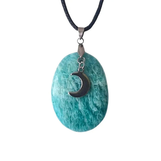 Pendentif Amazonite - Charms Lune argent qualité AA+