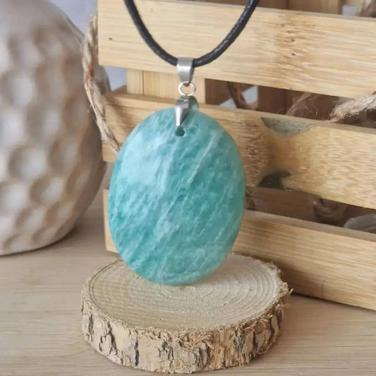 Pendentif Amazonite ovale - qualité AA+