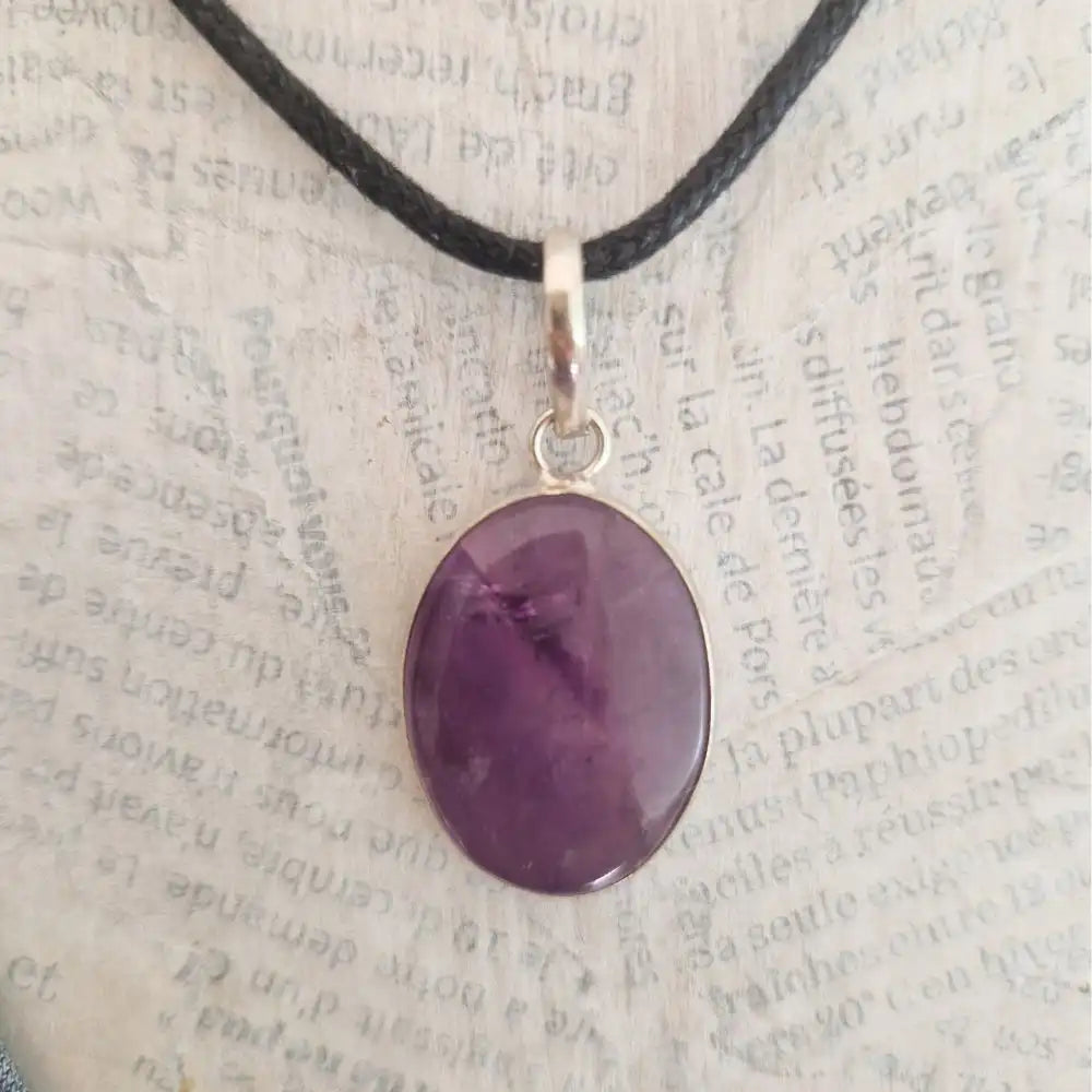 pendentif amethyste argent cerclé zoomé