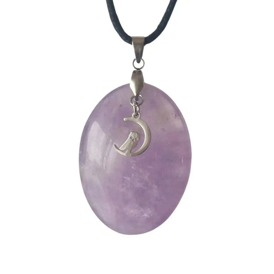 pendentif améthyste charm's hibou ovale