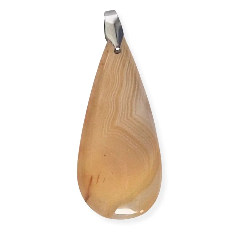 pendentif cabochon agate botswana jaune 2b