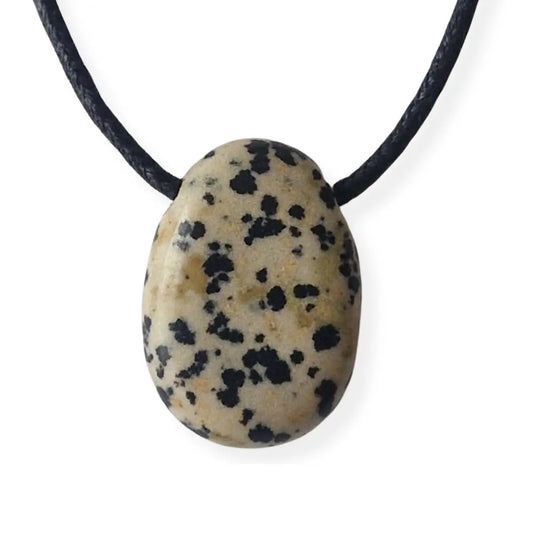 pendentif jaspe dalmatien pierre percée