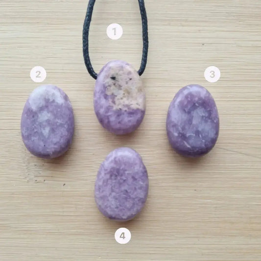 pendentif lépidolite pierre percée choix