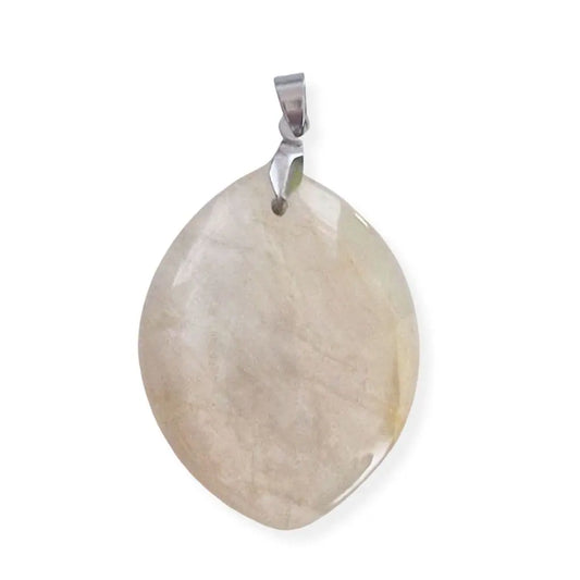 Pendentif Pierre de lune beige Forme libre