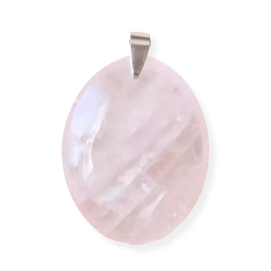 pendentif quartz rose forme ovale qualité A