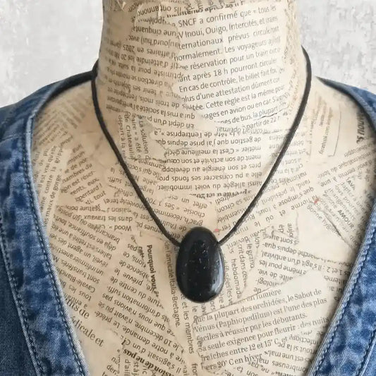 Pendentif Tourmaline Noire - pierre percée