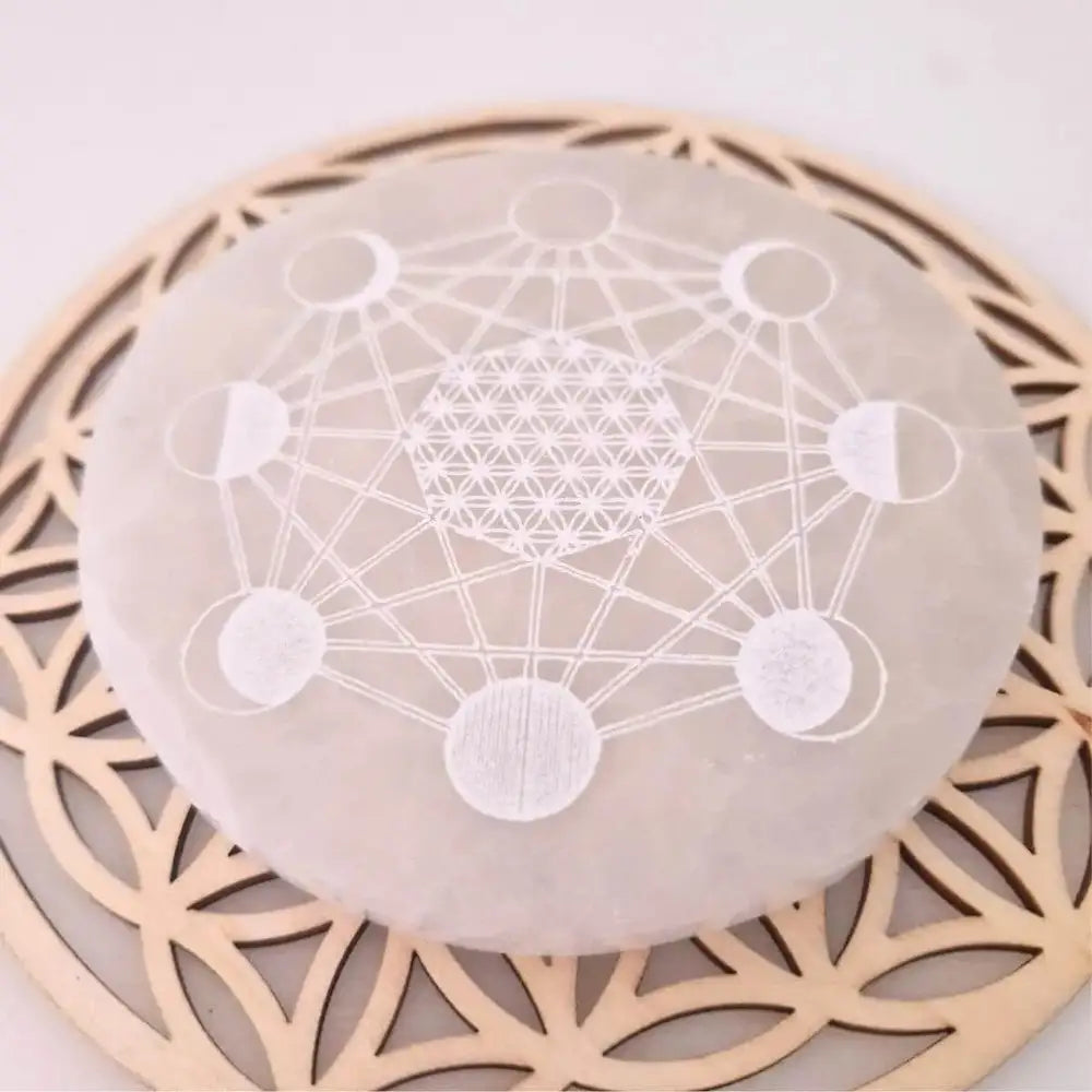 Plaque Sélénite Cadran Lunaire 10cm Maroc MyRielle - Création