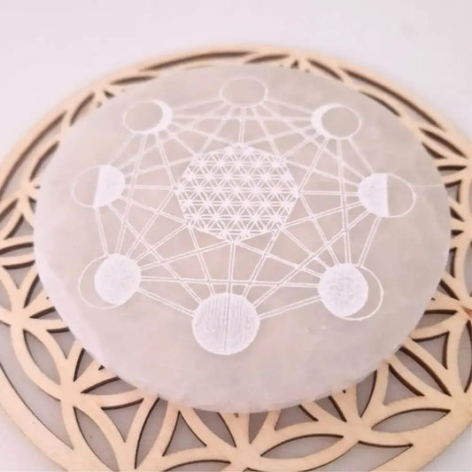 Plaque Sélénite Cadran Lunaire 10cm Maroc MyRielle - Création