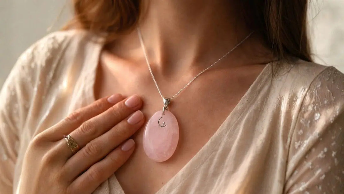 Pendentif en pierre naturelle, un bijou symbolique pour accompagner l’équilibre émotionnel au quotidien.