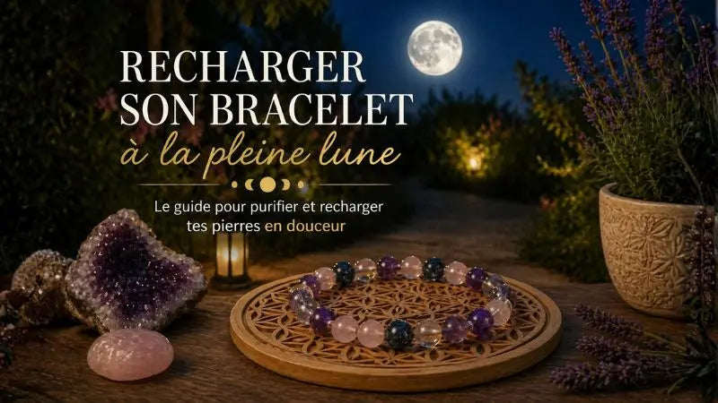 Recharger son bracelet en pierre naturelle avec la pleine lune