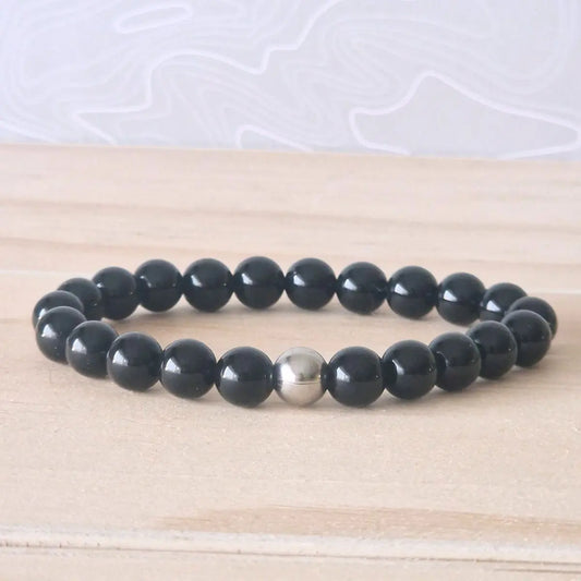 Bracelet Onyx noir 8mm - MyRielle Lithothérapie