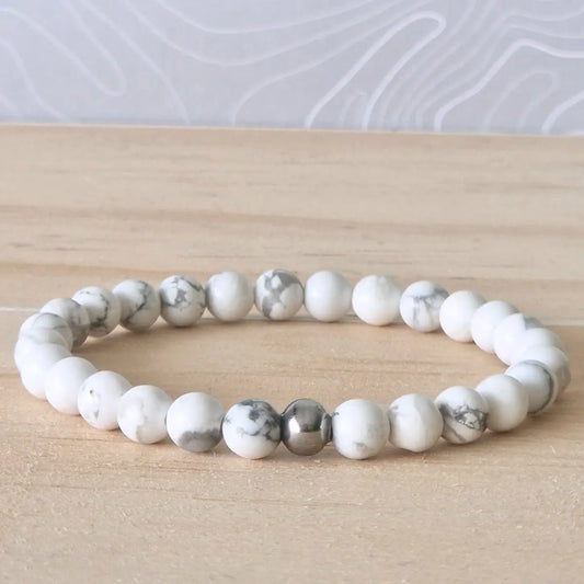 Bracelet howlite pierre naturelle 6mm