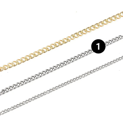 Chaine pour cou maille gourmette en acier inoxydable 304 couleur argent 