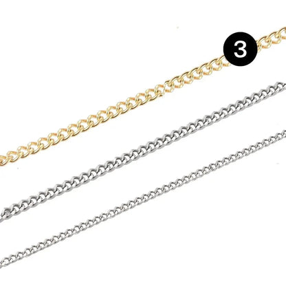 Chaine pour cou maille gourmette en acier inoxydable 304 couleur dorée