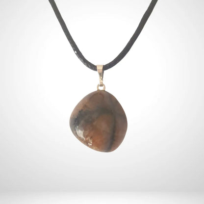 Pendentif Chiastolite - pierre roulée MyRielle - Lithothérapie