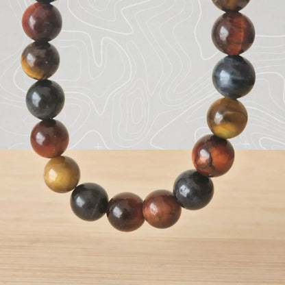 Bracelet triple protection en pierres naturelles œil de tigre, œil de faucon et œil de taureau  zoom