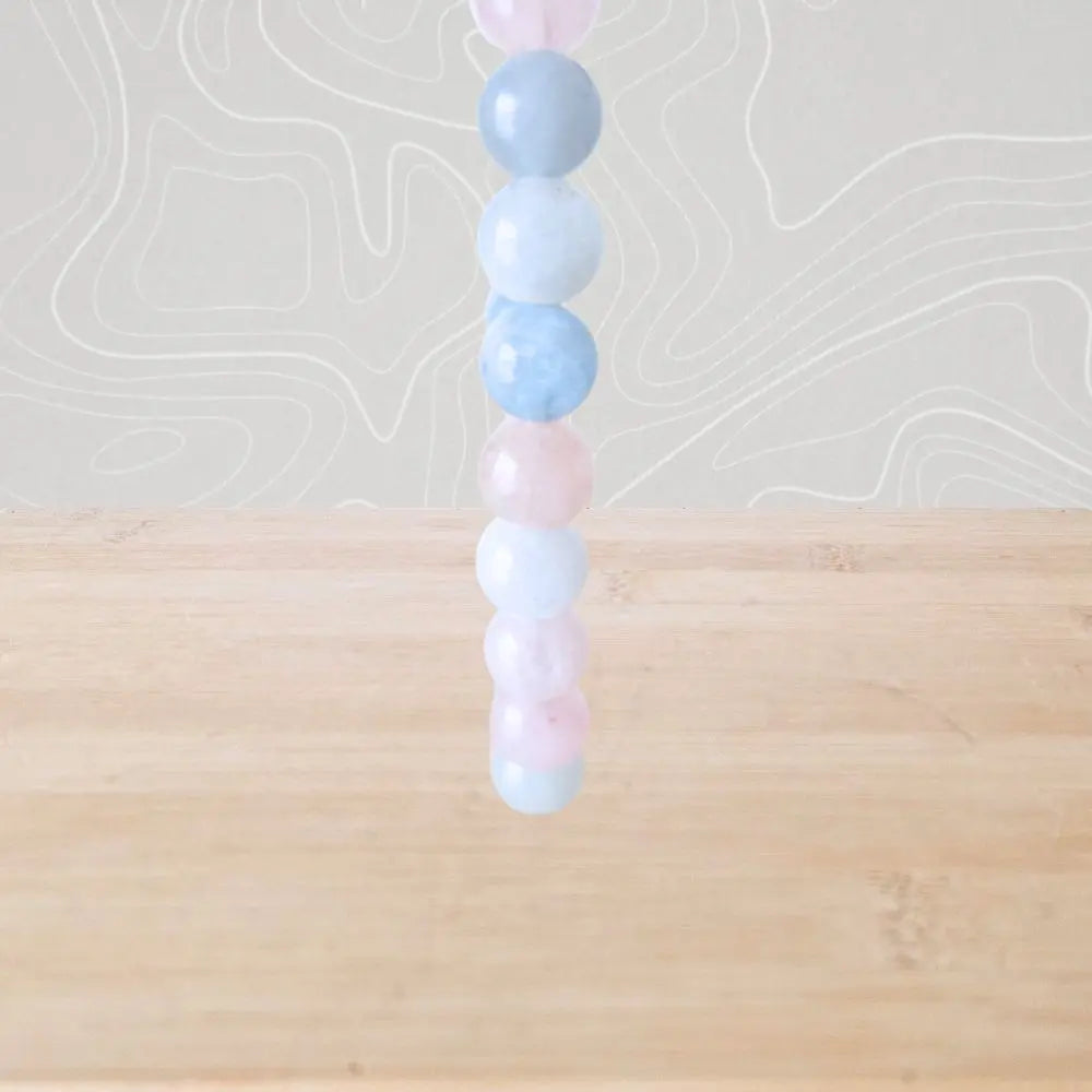 bracelet beryl perles 6mm en pierres naturelles face