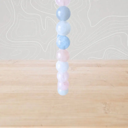 bracelet beryl perles 6mm en pierres naturelles face