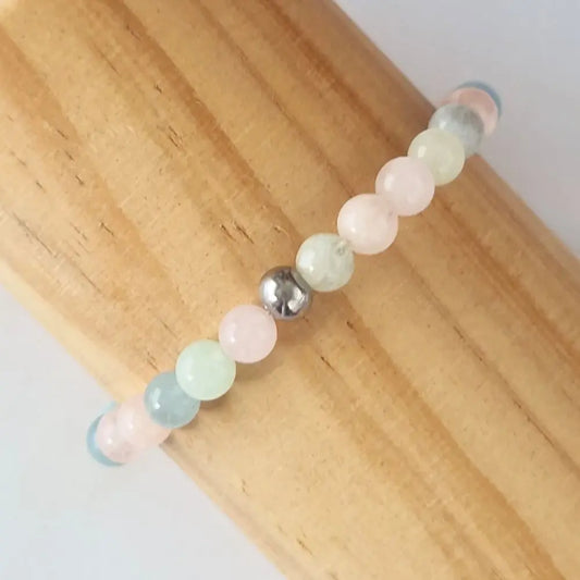 bracelet beryl perles 6mm en pierres naturelles